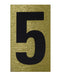 High Visibility House Numbers - Rowan Black & Gold Sticker #5
